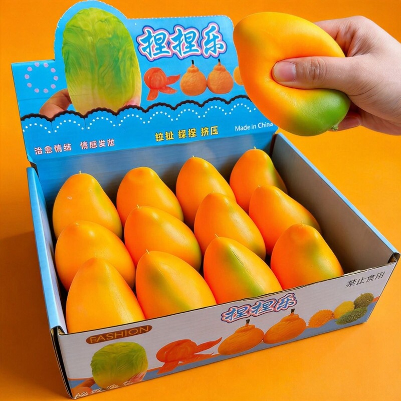 Trendy and popular realistic fruit toy: a squeezable mango made of flour, designed for stress relief and slow rebound Trendy and popular realistic fruit toy: a squeezable mango made of flour, designed for stress relief and slow rebound