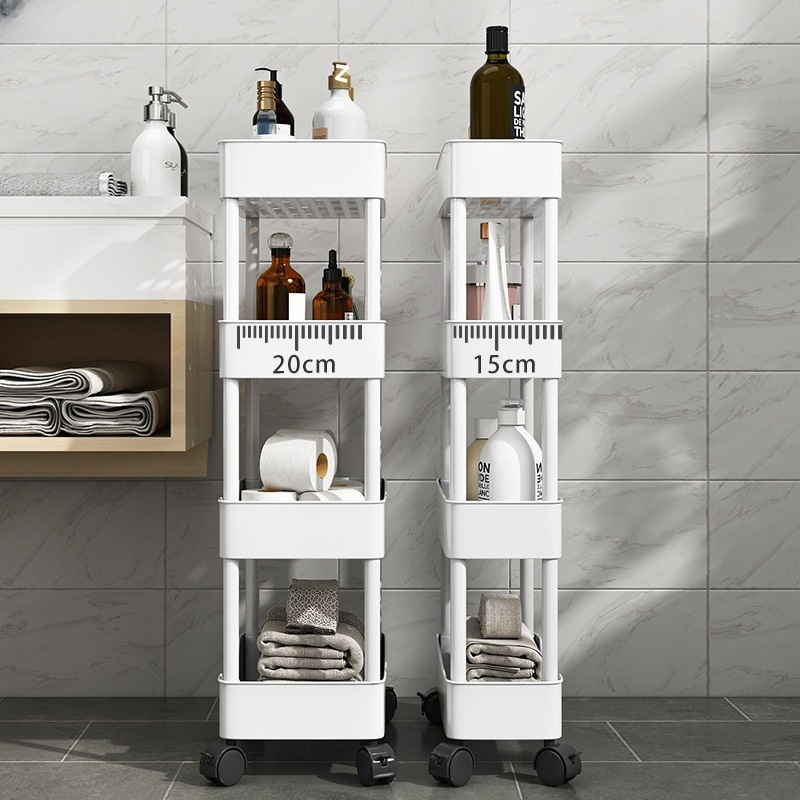 Crack Storage Rack Mobile Toilet Hand Washing Bathroom Floor-standing Multi-layer Bathroom Narrow Gap Trolley Storage Rack R
