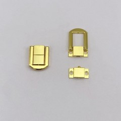 Factory Wholesale Small Bag Lock Closures, Gift Packaging Box Gold Cast Zinc Alloy Flat Lock Closures