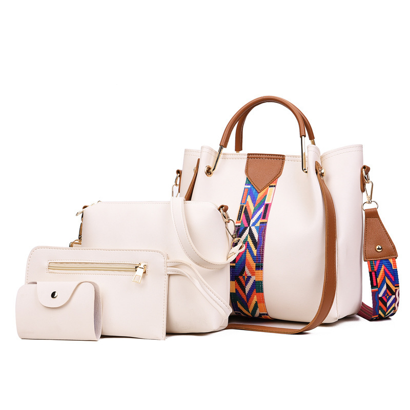 Bolso de mano transfronterizo para mujer patrón de piedra conjunto de cuatro piezas bolsa de madre e hijo bolsa de mensajero de hombro de cinta bolsas bolsa de sillín al por mayor