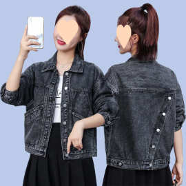 美拉德入秋外套女春秋款2024新款小个子牛仔衣外穿牛仔褂子牛仔服