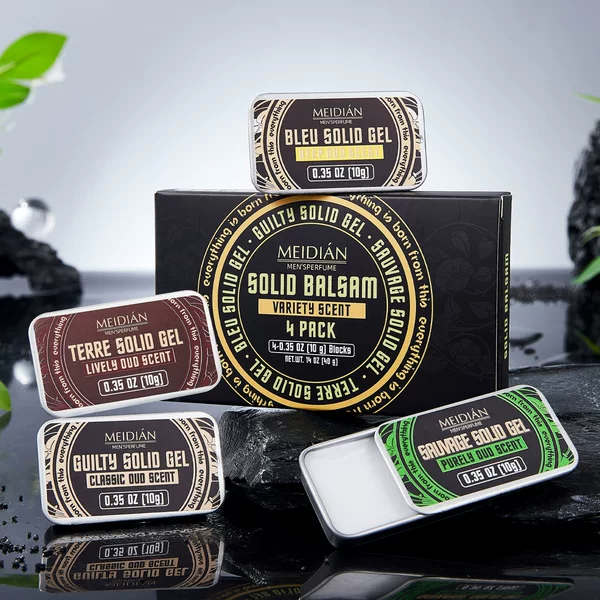 [Cross-Border Exclusive] Meidian Solid Perfume Long-Lasting Men's Fragrance Portable Deodorant Set Box Wholesale