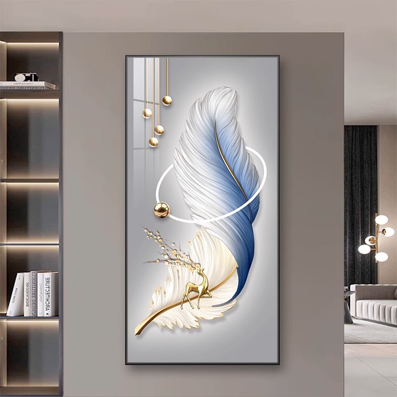 入户玄关装饰画正对门入户画玄关过道挂画客厅山水画高级感玄关画