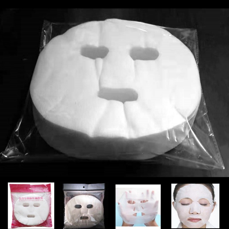 新店包邮 纯棉面膜纸100片袋装自制纸膜贴 无纺布鬼脸面膜布面罩