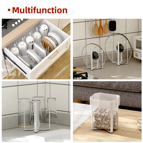 Japanese simple mini kitchen folding storage rack in the cabinet glass cup and bowl storage rack desktop small garbage rack