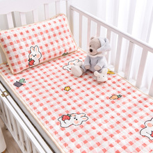 新款婴幼儿园儿童针织棉乳胶床垫两件套宝宝床褥床单铺被午睡垫子