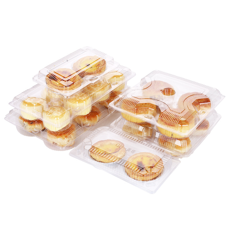 使い捨てエッグタルト包装箱 2/4 個 8 個ケーキルームベーキングポルトガルエッグタルトボックス自動バックルエッグタルト包装箱