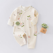婴儿新生儿连体衣春秋四季哈衣纯棉长袖男女宝宝无骨衣服宝宝爬服