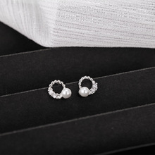 S999纯银足银珍珠耳钉女轻奢小众设计气质耳环2023新款高级银耳饰