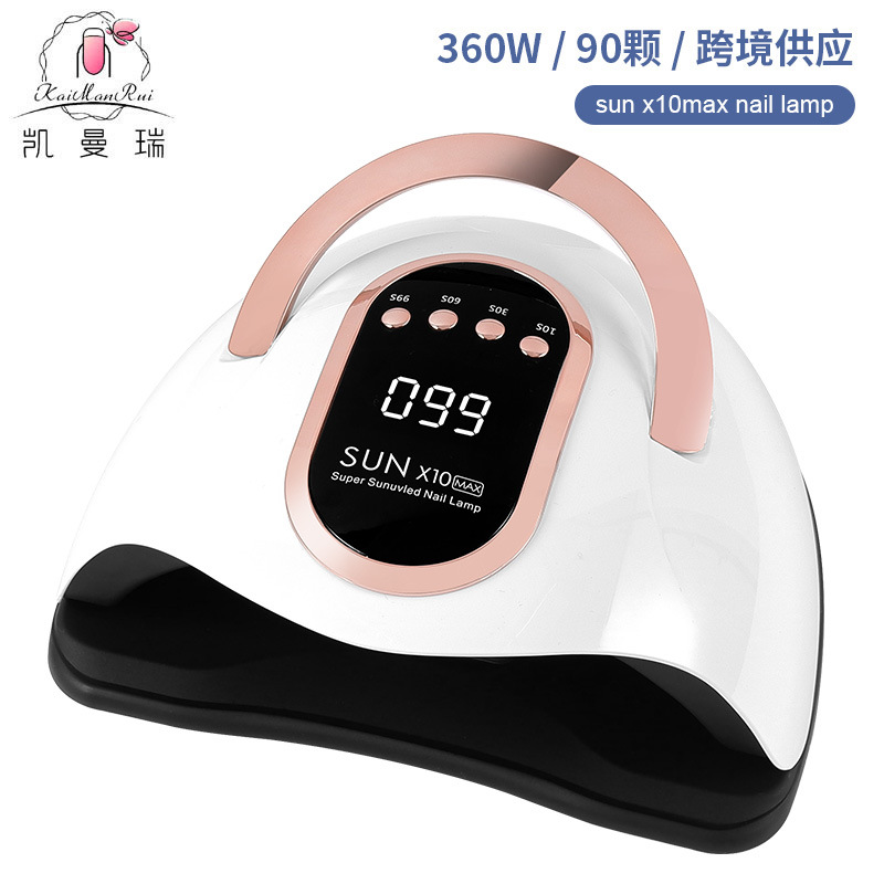 Luz de uñas transfronterizas para uñas 360W de alta potencia UV para uñas, pegamento de manil para uñas, secado rápido