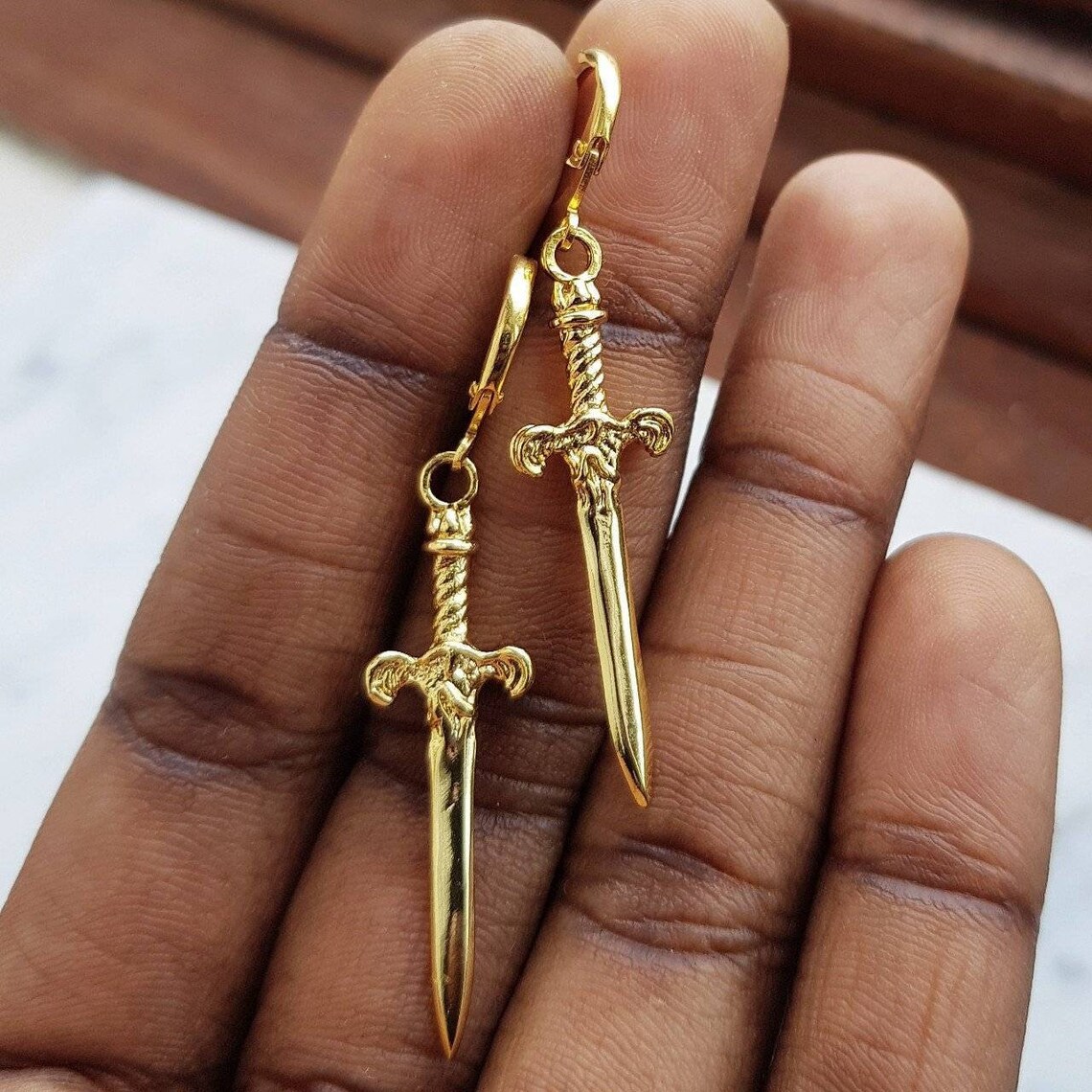 Cross-border foreign trade Amazon Gothic retro dagger medieval women jewelry earrings factory direct sales