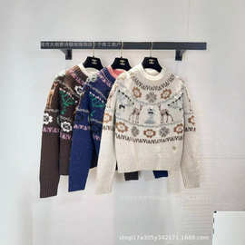 2025秋冬外新款贸跨境独立站美版大码圣诞丑毛衣红色雪人新年毛衣