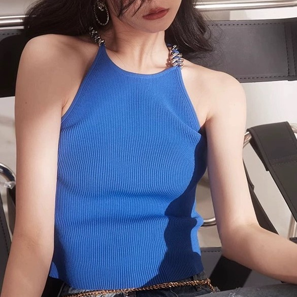 Short slim-fit slimming artifact fancy woven Diamond knitted vest