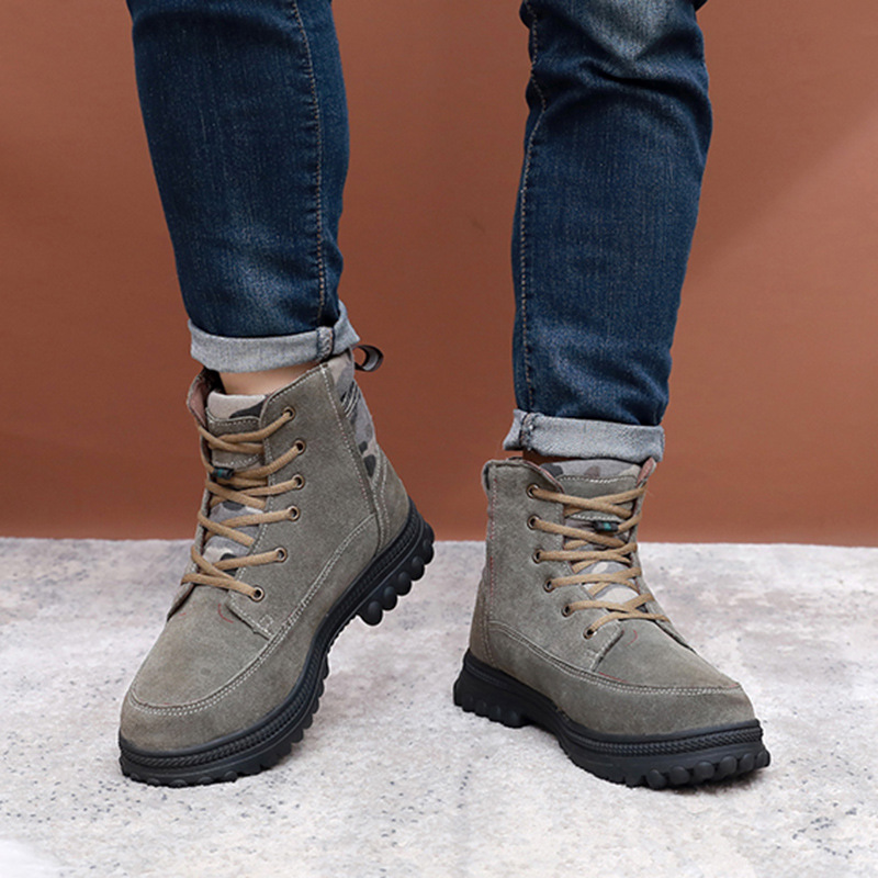 Men's snow boots fur one men's shoes warm anti cold anti-skid padded thickened wool cotton shoes men_voghion.com