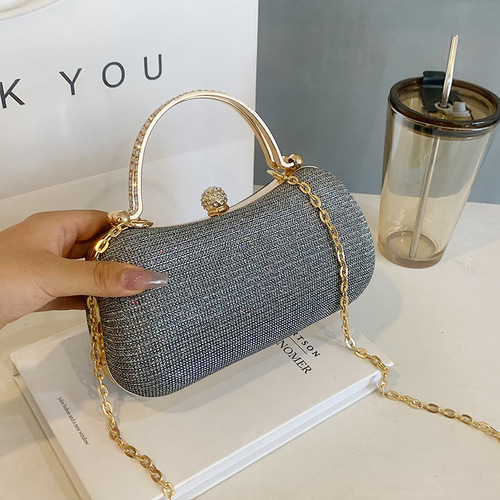 2024 New Trendy Women's Handbag with Exquisite Texture, Simple Evening Bag, Stylish Chain Single Shoulder Crossbody Bag for Women