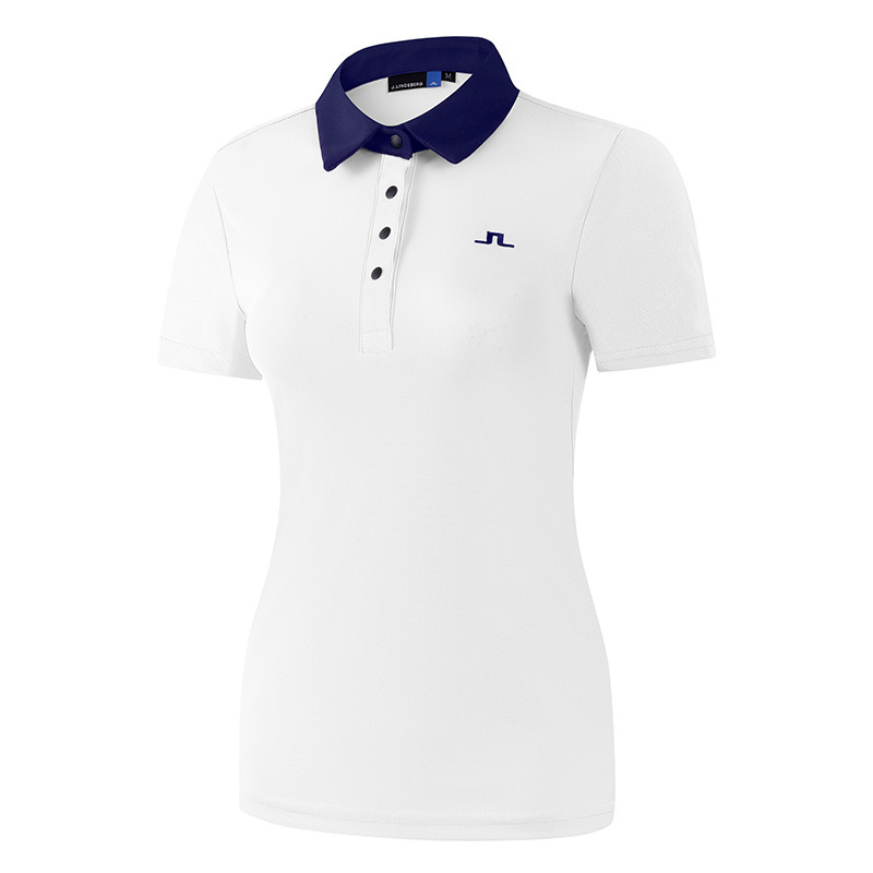 【Cross-Border】J Golf Short-Sleeved Women's Summer Polo Shirt Golf Stretch Breathable Sports T-Shirt # 2301