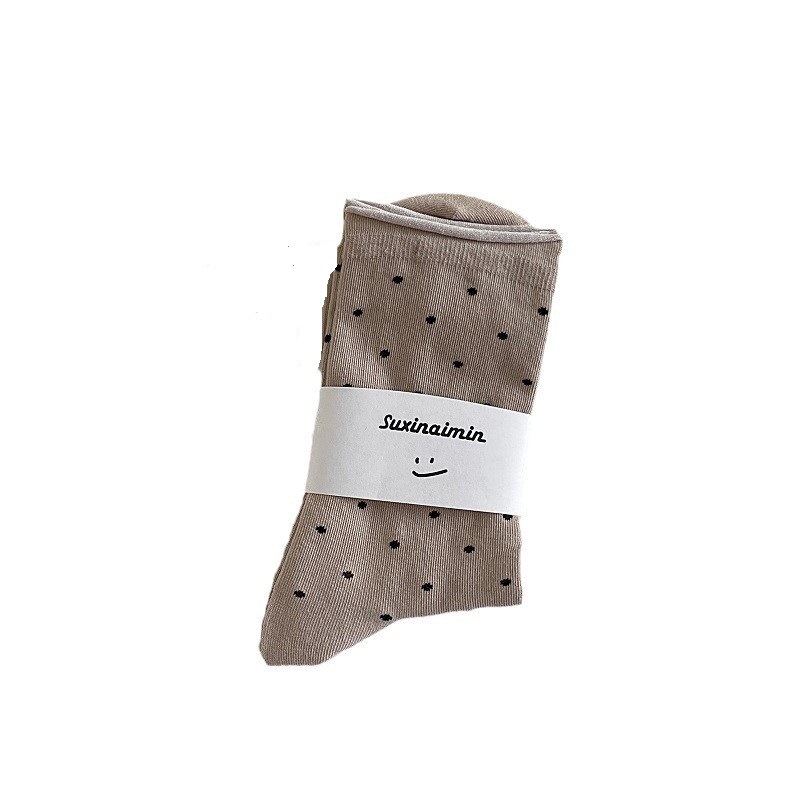 Calcetines femeninos de media caña estilo coreano, puntos de lunares, cómodos y transpirables para primavera y verano