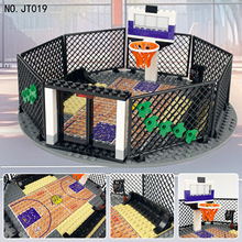 跨境批发JT019 JT024社区街头篮球场拼装积木体育运动人仔玩具