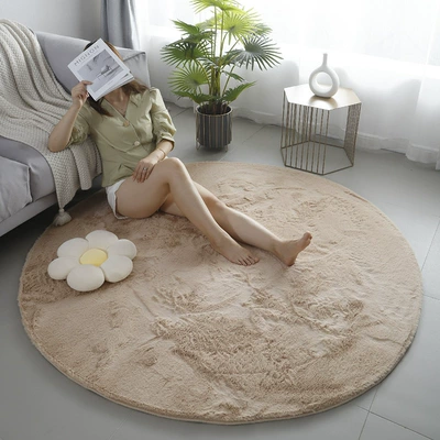Car Carpet — Rabbit Fur Round Carpet Ins Style