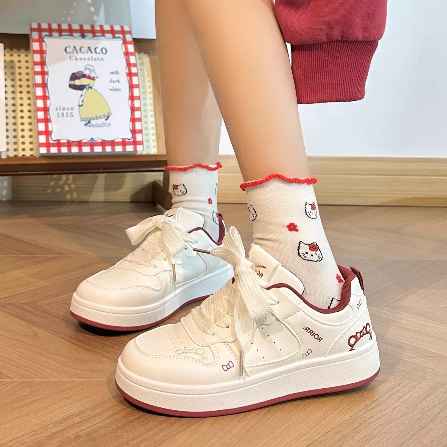 autumn white sneakers