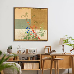 Spring and Autumn, Modern New Chinese Style, Japanese Landscape Rinpa Masterpiece, Living Room Entrance, Bedroom Wall Decor Painting