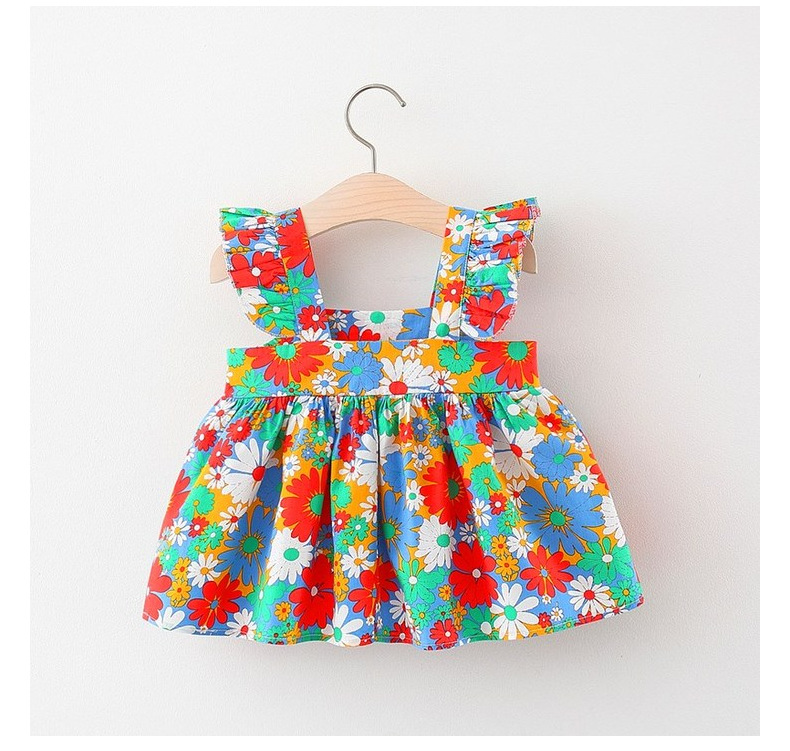 Cute Flower Printing Cotton Girls Dresses display picture 3