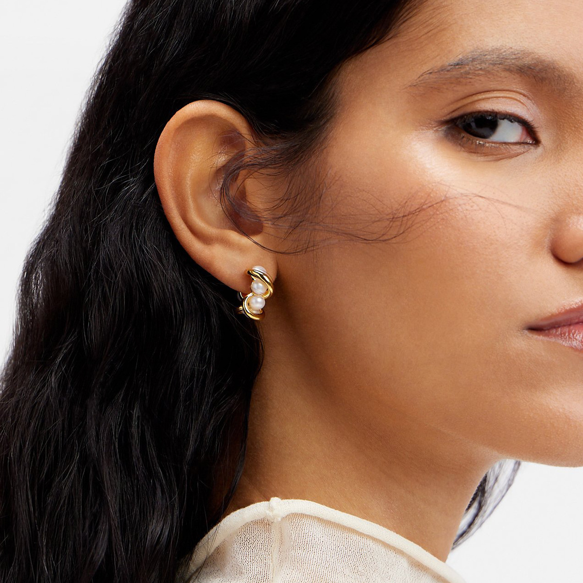 1 Ζεύγος Απλό Στύλ Γεωμετρικό Μοτίβο Αγάπη Σχήμα Καρδιάς. Ινλεί Χάλυβα Τιτανίου Μαργαριτάρι Σκουλαρίκια Με Σκουλαρίκια display picture 1