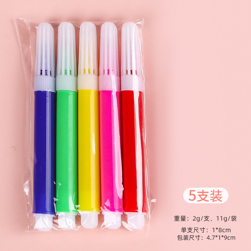 Mini bolígrafo de acuarela de graffiti de 6 colores para niños pincel de bricolaje lavable de color kindergarten arte suministros de pintura al por mayor