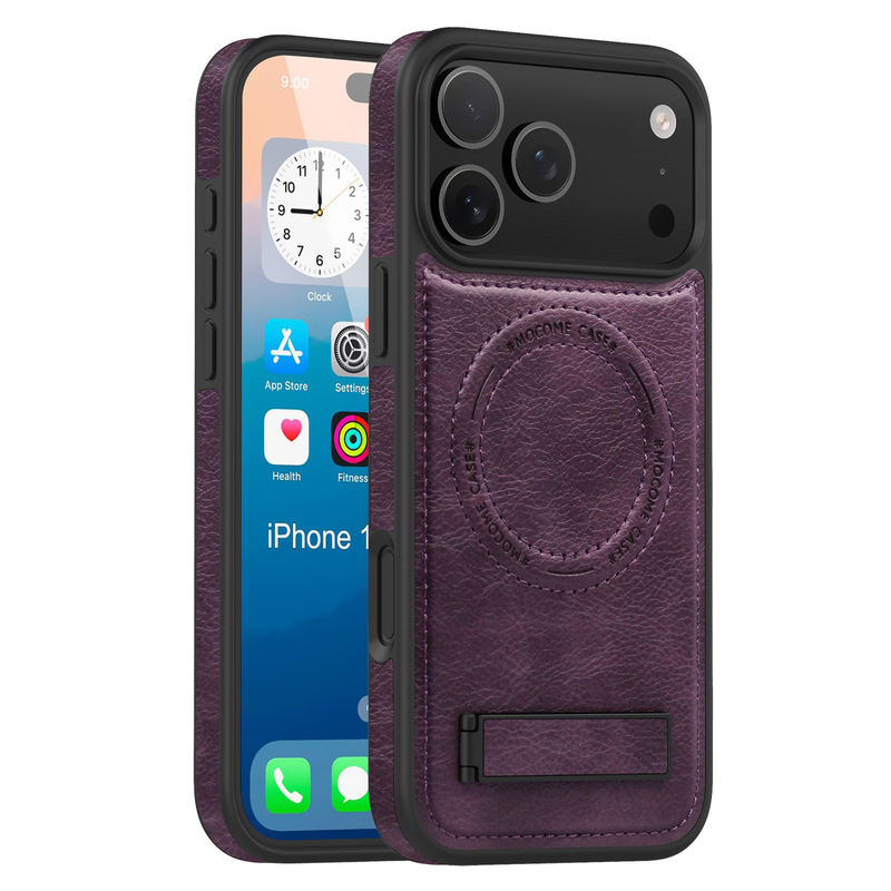 晶盾支架适用iPhone17手机壳皮革磁吸苹果17ProMax防摔保护套跨境|undefined