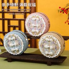 新中式国风刺绣圆包手工diy编织材料包汉服配包古风少女圆形