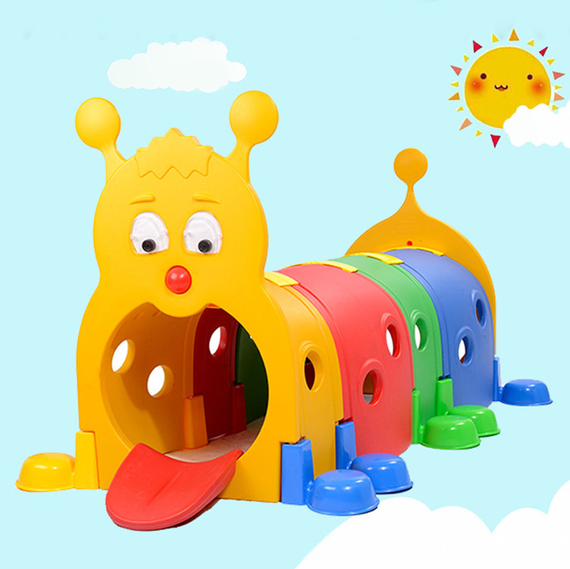 Elf Caterpillar Train Drill Hole Kindergarten Toy Children's Outdoor Indoor Tunnel Climbing Tube Arch Climbing Tube