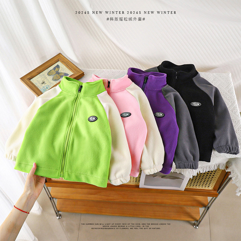 Children's Autumn and Winter Polar Fleece Jackets, Boys' Velvet Warm Jackets, Baby Girls' Thickeneded Double-Sided Velvet Casual Cotton Outwears Children's Autumn and Winter Polar Fleece Jackets, Boys' Velvet Warm Jackets, Baby Girls' Thickeneded Double-Sided Velvet Casual Cotton Outwears