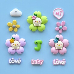 PvcソフトゴムアクセサリーDIYアクセサリーかわいいアニメ花カラー太陽花冷蔵庫靴携帯ケース装飾
