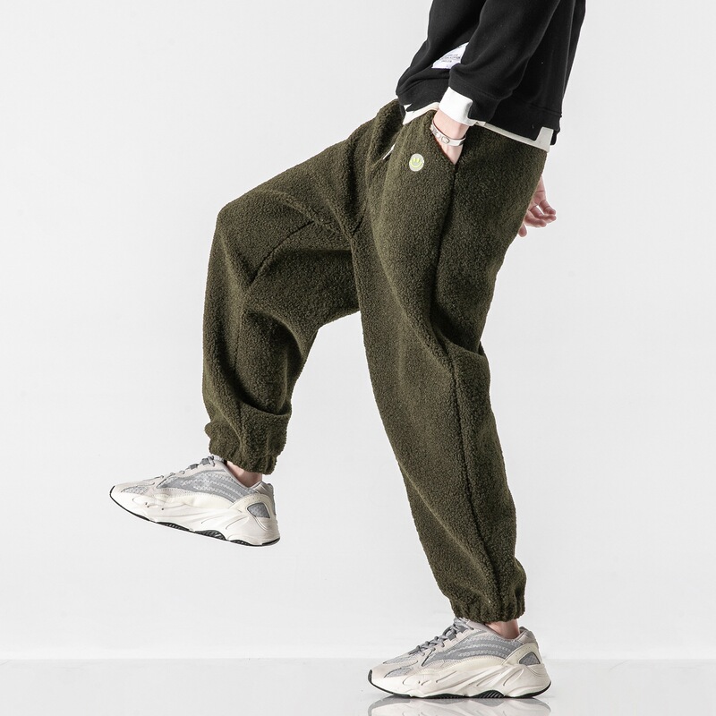 2024 Fall/Winter Casual plus size Japanese Style Hong Kong Style Fashion Lamb Wool Harlan Workwear Trendy Casual Sports Pants 2024 Fall/Winter Casual plus size Japanese Style Hong Kong Style Fashion Lamb Wool Harlan Workwear Trendy Casual Sports Pants