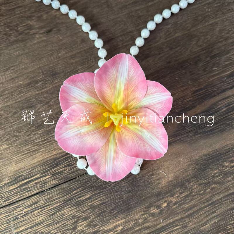 3d打印郁金香花头手感保湿仿真花 假花花环簪花发饰diy头饰鸭嘴夹|undefined