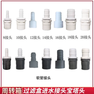 鱼缸过滤配件PVC螺纹接头直通弯头转接头20直插转接头连接软管