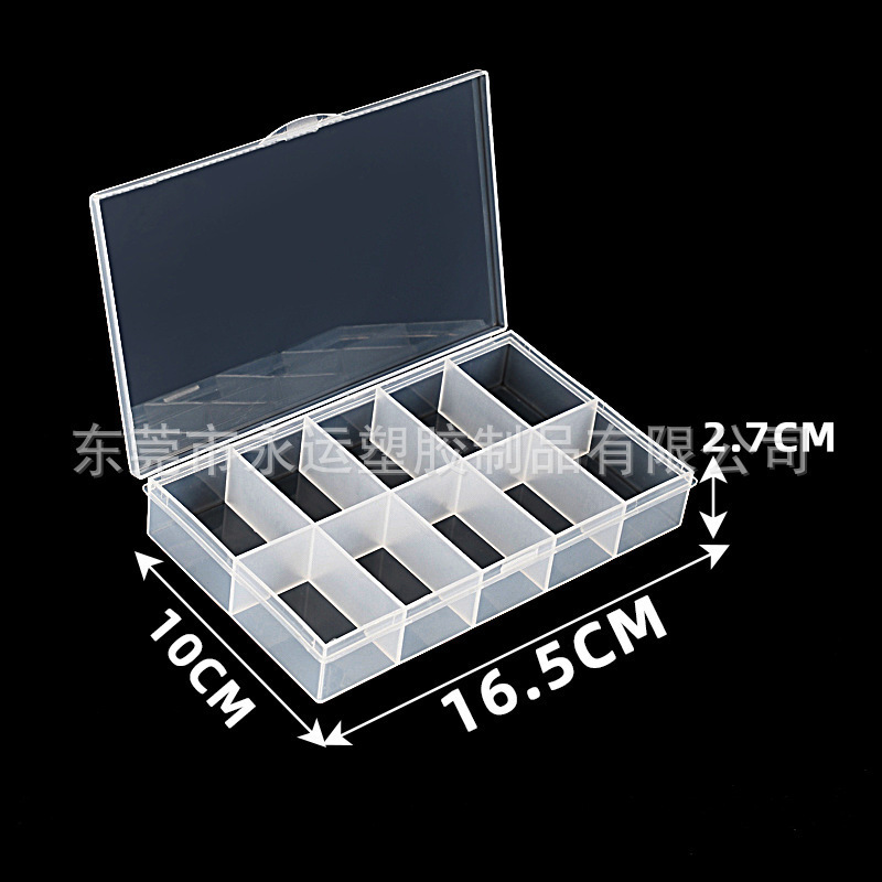 tornillo herramienta de piezas de hardware transparente pp caja divisoria caja de piezas electrónicas de plástico directo fábrica