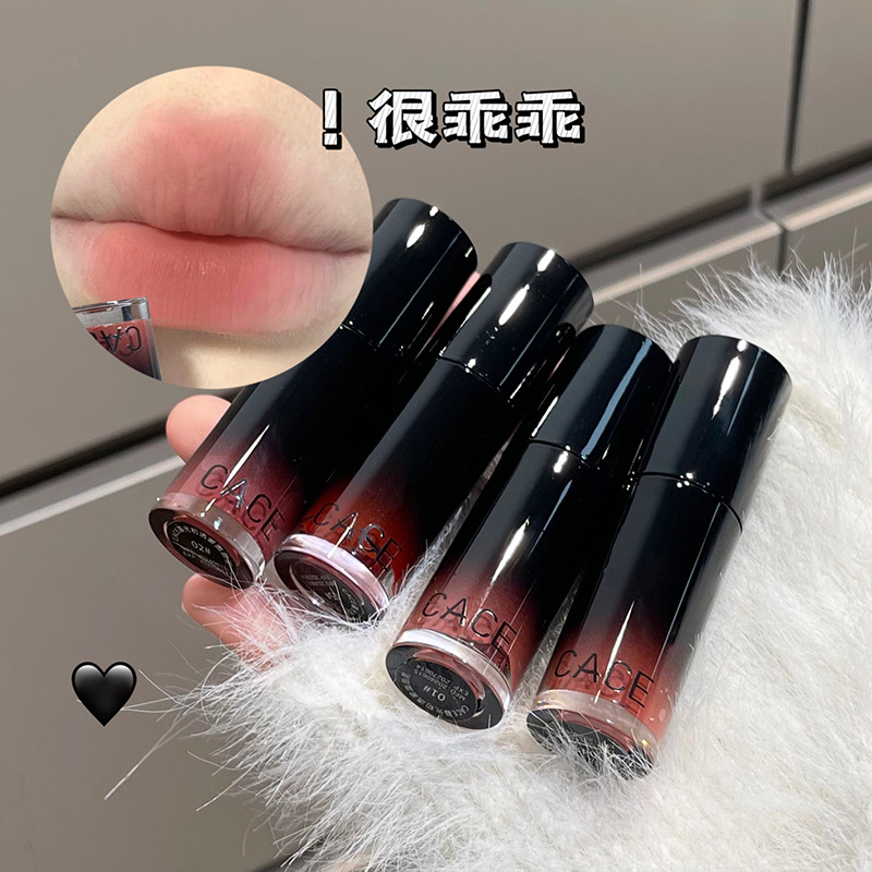 CACE Crepúsculo, labios mate, mate, mate ligero, mate, baja saturación, maquillaje, blanco, no es fácil de tocar, esmalte de labios de terciopelo