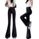 Casual Pants Women's Shark Leather Pants Casual Pants 2024 Autumn and Winter Hanging Micro-flared Pants High Waist Slim-fit Leggings Women