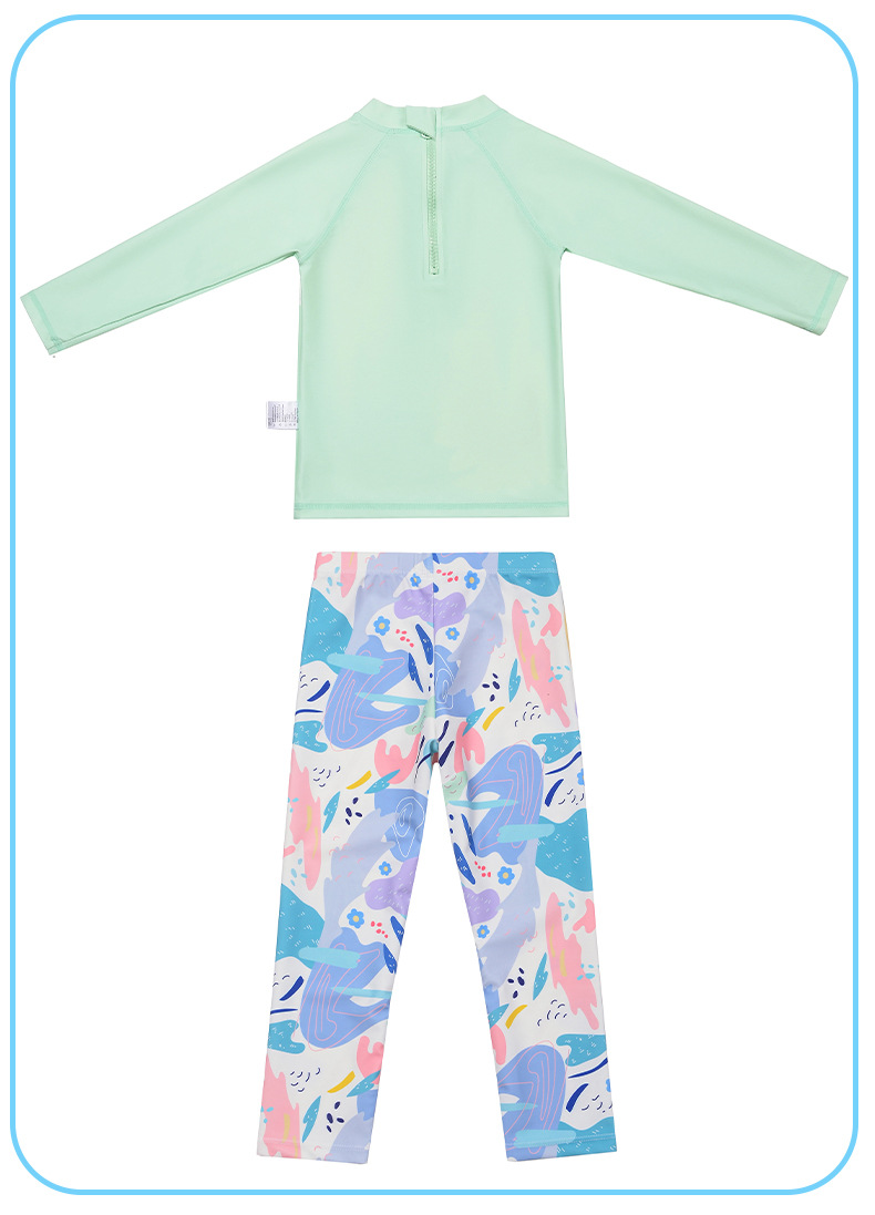 Zweiteiliger Mädchen Badeanzug Mit Sonnenschutz Für Den Sommer_voghion.com