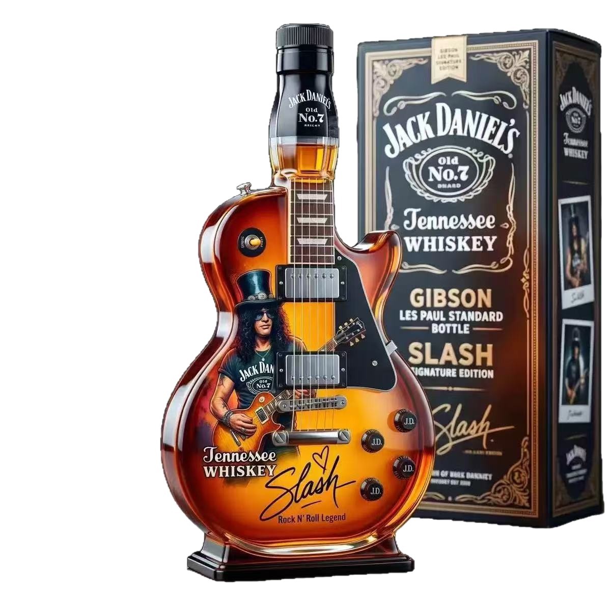 Inventario a través de whisky ji nueva guitarra ACDC botella de vino vino botella de whisky botella de vino