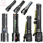跨境X71-P50鋁合金充電LED變焦戰術強光手電戶外多功能強光手電筒