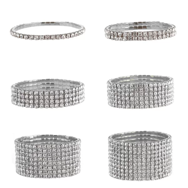 Classic Bracelet, Versatile Diamond-Encrusted Elastic Bracelet, Simple Bracelet with Multiple Rows to Choose From, Cross-Border Best-Selling B001