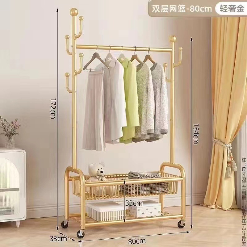 Роскошная двухслойная корзина для хранения золотого цвета длиной 80 см