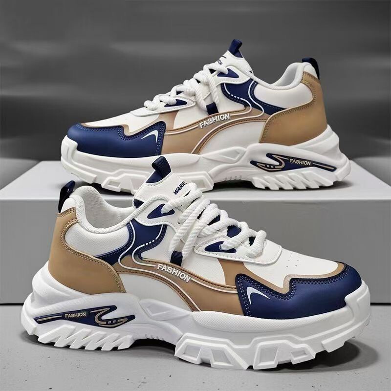 Spring New Men's Shoes, Breathable Leather Sports Shoes, Men's Trendy Versatile Thick-Soled Height-Increasing Casual Dad Shoes for Men Spring New Men's Shoes, Breathable Leather Sports Shoes, Men's Trendy Versatile Thick-Soled Height-Increasing Casual Dad Shoes for Men