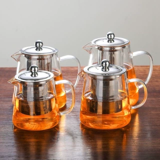 玻璃茶壶家用泡茶不锈钢内胆过滤花茶壶加厚耐热茶水分离茶具套装
