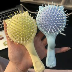 马卡龙小梳子圆镜美发顺发梳可爱家用气囊梳学生气垫梳随身气囊梳