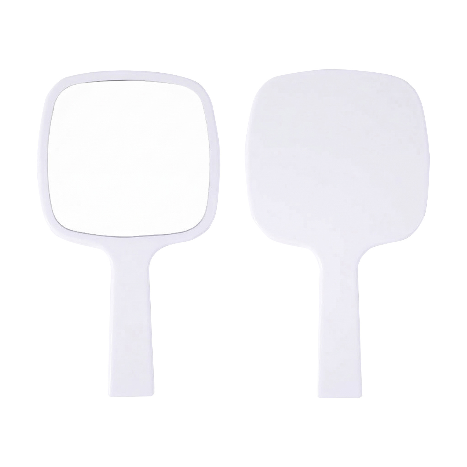 Rounded square hand mirror [white] 13*23cm