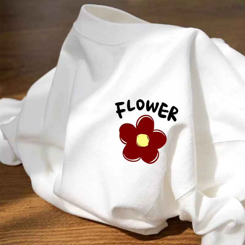 Heavy Loose Large Edition Cotton Women's Short-sleeved T-shirt Half-sleeved Korean Niche Simple Inner Top Women's Base Shirt