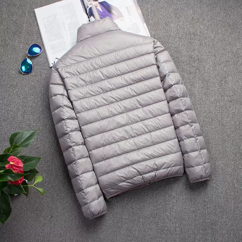 Мужская лёгкая короткая пуховая куртка, демисезонная с капюшоном, размеры M–5XL